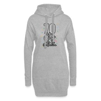 70 ans - Sweat-shirt à capuche long Femme - gris chiné - Devant