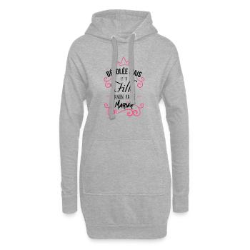 Fille canon - Sweat-shirt à capuche long Femme - gris chiné - Devant