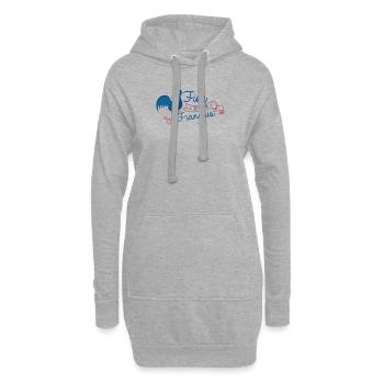 Fier d'être français - Sweat-shirt à capuche long Femme - gris chiné - Devant