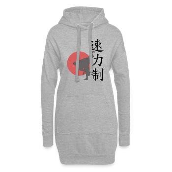 Vitesse Power Control BLANC Backg - Sweat-shirt à capuche long Femme - gris chiné - Devant