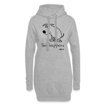 Shit happens - Hoodie-Kleid - Grau meliert - Vorne