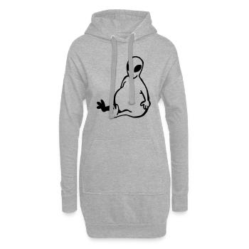 Dicker Alien - Hoodie-Kleid - Grau meliert - Vorne