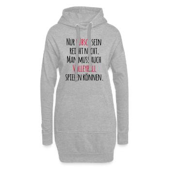 VolleyballFREAK Hübsch sein Volleyball M - Hoodie-Kleid - Grau meliert - Vorne