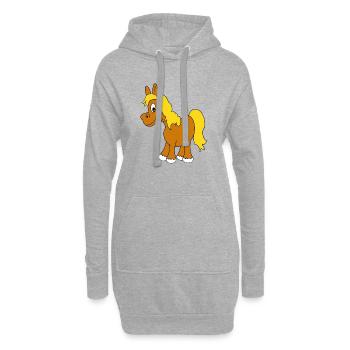 Pferd - Hoodie-Kleid - Grau meliert - Vorne