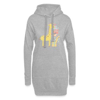 Girafe - Sweat-shirt à capuche long Femme - gris chiné - Devant