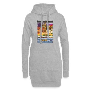 Marseille mon amour - Sweat-shirt à capuche long Femme - gris chiné - Devant