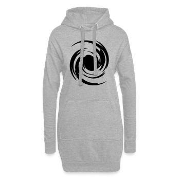 big_swirl - Sweat-shirt à capuche long Femme - gris chiné - Devant