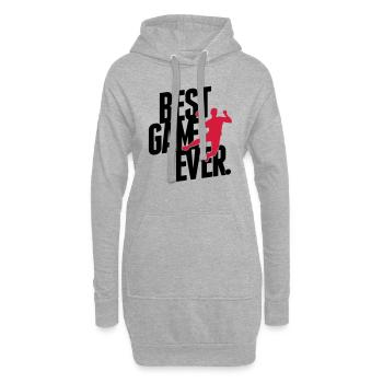 best game ever - handball - Sweat-shirt à capuche long Femme - gris chiné - Devant