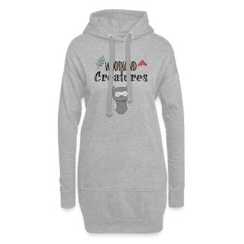 Waldbewohner Eule Nacht Süß Clipart Geschenk - Hoodie-Kleid - Grau meliert - Vorne