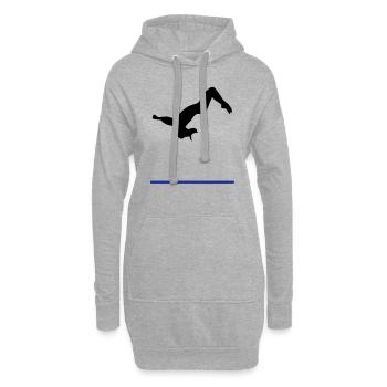Turnerin, Turnen, Salto 2 - Hoodie-Kleid - Grau meliert - Vorne