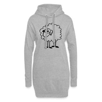 Mouton drôle - Sweat-shirt à capuche long Femme - gris chiné - Devant