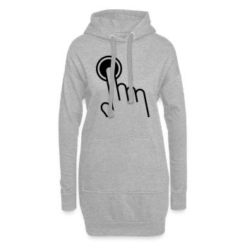 touch__f1 - Sweat-shirt à capuche long Femme - gris chiné - Devant
