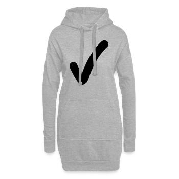 ok_yes_symbol_f1 - Sweat-shirt à capuche long Femme - gris chiné - Devant