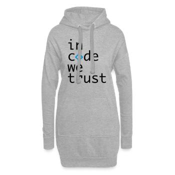 dans le code, nous l'espérons, développeur, codeur - Sweat-shirt à capuche long Femme - gris chiné - Devant