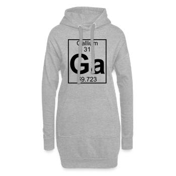 Periodic table element 31 - Ga (gallium) - BIG - Sweat-shirt à capuche long Femme - gris chiné - Devant
