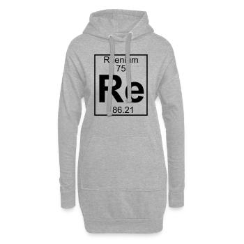 Element 075 - Re (rhenium) - Full - Hoodie-Kleid - Grau meliert - Vorne