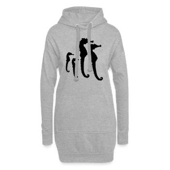 Seahorse Family - Sweat-shirt à capuche long Femme - gris chiné - Devant