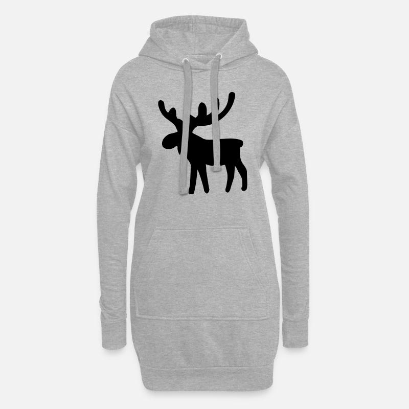 Elch - Hoodie-Kleid - Grau meliert