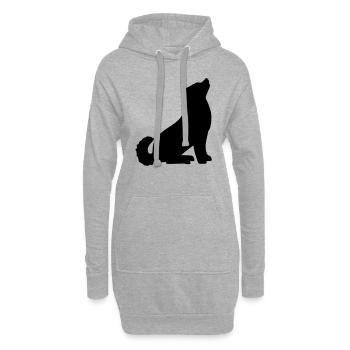 Hund heult - Hoodie-Kleid - Grau meliert - Vorne