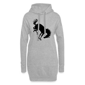 Cheval ruant - Sweat-shirt à capuche long Femme - gris chiné - Devant