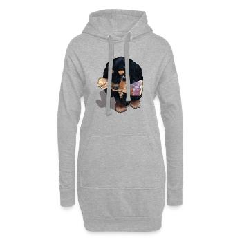 Mein Knochen - Hoodie-Kleid - Grau meliert - Vorne