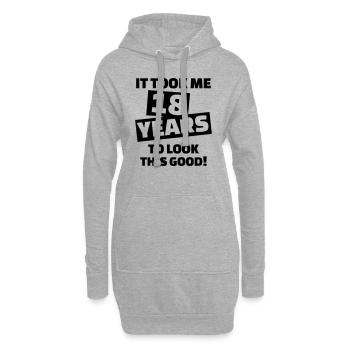 18 Years Anniversaire - Sweat-shirt à capuche long Femme - gris chiné - Devant