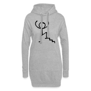 Ich bin der Größte - Hoodie-Kleid - Grau meliert - Vorne