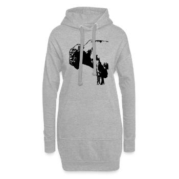 Buffalo - Bull - Sweat-shirt à capuche long Femme - gris chiné - Devant
