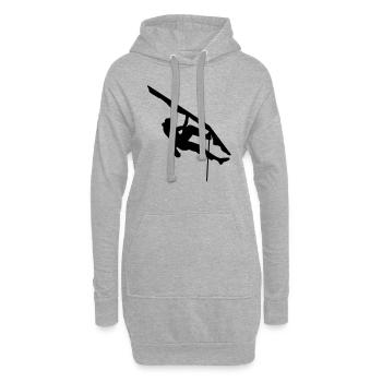 Klettern, Kletterin - Hoodie-Kleid - Grau meliert - Vorne