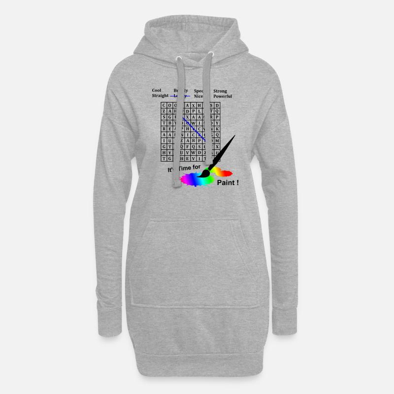 Rätsel auf Dir - Hoodie-Kleid - Grau meliert