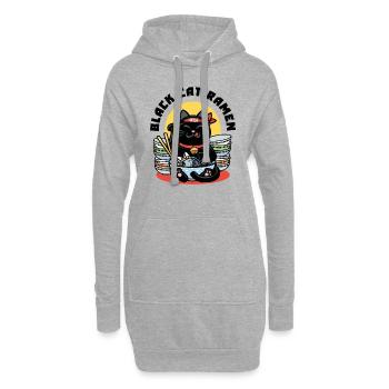 schwarze Katze Ramen - Hoodie-Kleid - Grau meliert - Vorne