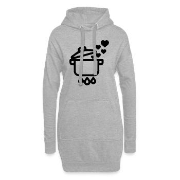 Cuisiner cuisiner Kitchen de la nourriture - Sweat-shirt à capuche long Femme - gris chiné - Devant
