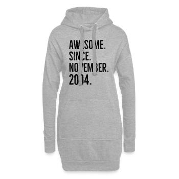 Génial depuis novembre 2004 - Sweat-shirt à capuche long Femme - gris chiné - Devant