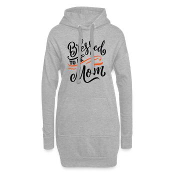 Gesegnete Mama Blessed Mom Schwanger Pregnant - Hoodie-Kleid - Grau meliert - Vorne