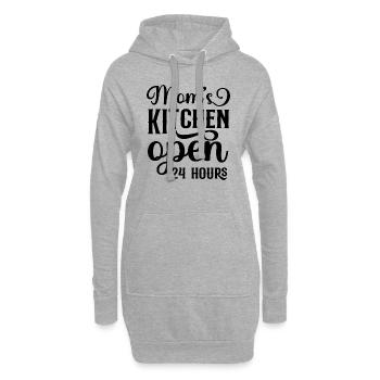 Moms kitchen open 24 hours - Hoodie-Kleid - Grau meliert - Vorne