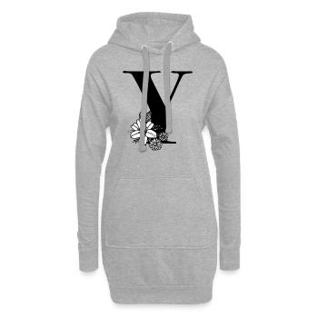 Buchstabe Y - Hoodie-Kleid - Grau meliert - Vorne