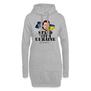 Ukraine Maine Unterstützer Motiv - Hoodie-Kleid - Grau meliert - Vorne