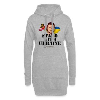 Maryland Ukraine Supporters Merch Design - Sweat-shirt à capuche long Femme - gris chiné - Devant