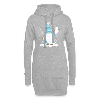 Noël Noël Gnomies - Sweat-shirt à capuche long Femme - gris chiné - Devant