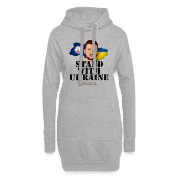 Ukraine T-Shirt Design Virginia Stand with Ukraine - Hoodie-Kleid - Grau meliert - Vorne