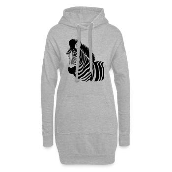 Fun Zebra Cartoon Nature Animal Safari Vector 3 - Sweat-shirt à capuche long Femme - gris chiné - Devant