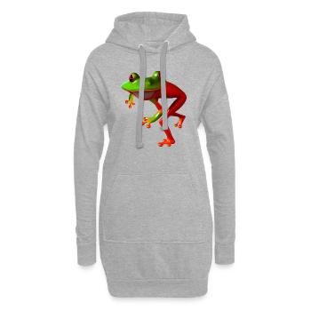 Grenouille courbée libre - Sweat-shirt à capuche long Femme - gris chiné - Devant