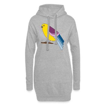 Oiseau - Sweat-shirt à capuche long Femme - gris chiné - Devant