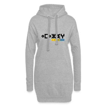 AMAZIGH SYMBOLE BERBERE Z IMAZIGHEN BIJOU KABYLE - Sweat-shirt à capuche long Femme - gris chiné - Devant