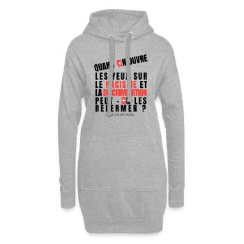 Faite l'amour pas la guerre, peace and love - Sweat-shirt à capuche long Femme - gris chiné - Devant