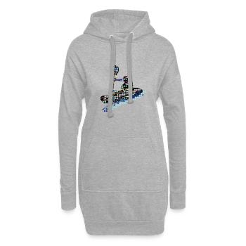 Rowing, Rafting, Kayaking, Graffiti, Boat - Hoodie Dress - heather grey - Front
