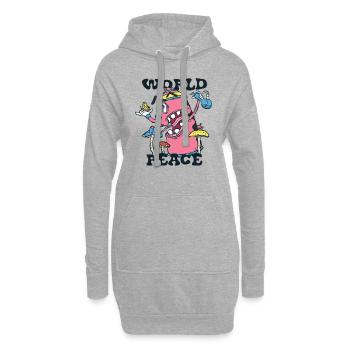 420 World Peace Brave Dog - Sweat-shirt à capuche long Femme - gris chiné - Devant