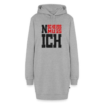 N Scheiss Muss Ich - Hoodie-Kleid - Grau meliert - Vorne