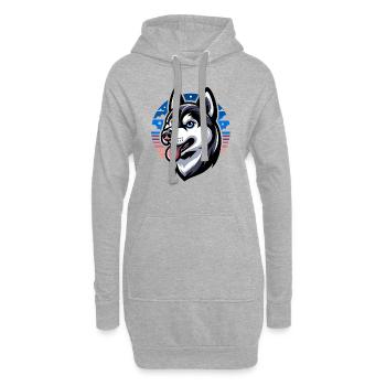 Hund - Hoodie-Kleid - Grau meliert - Vorne