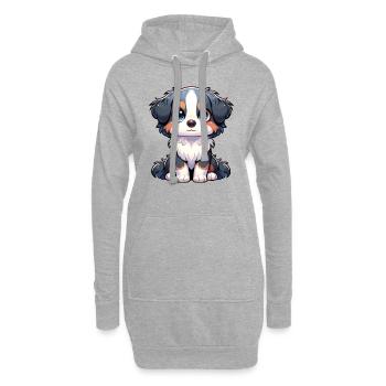 Illustration numérique de berger australien mignon - Sweat-shirt à capuche long Femme - gris chiné - Devant
